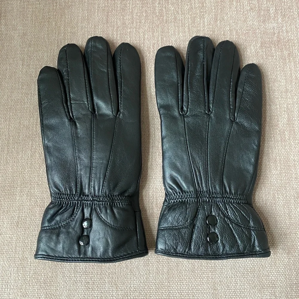 Black Leather Gloves Women’s Size 7 Medium